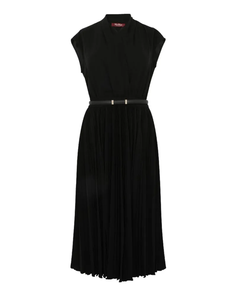 Max Mara Knielanges Kleid - Schwarz Schwarz