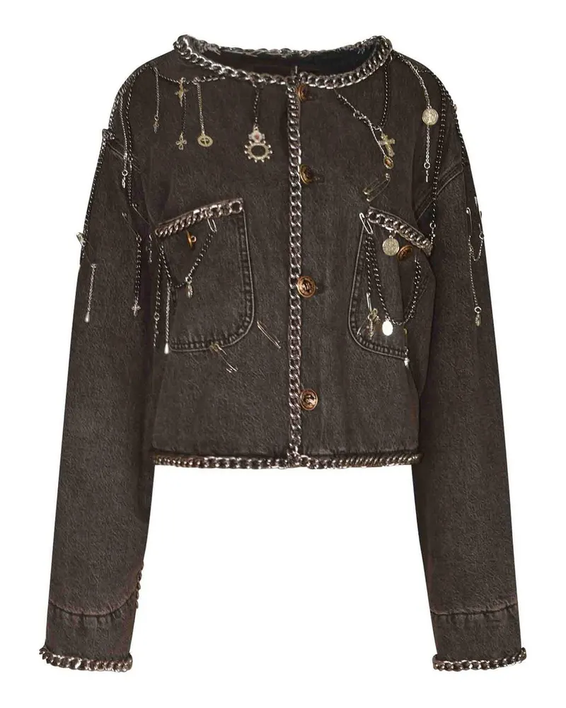 R13 Knielanger Mantel - Grau Grau