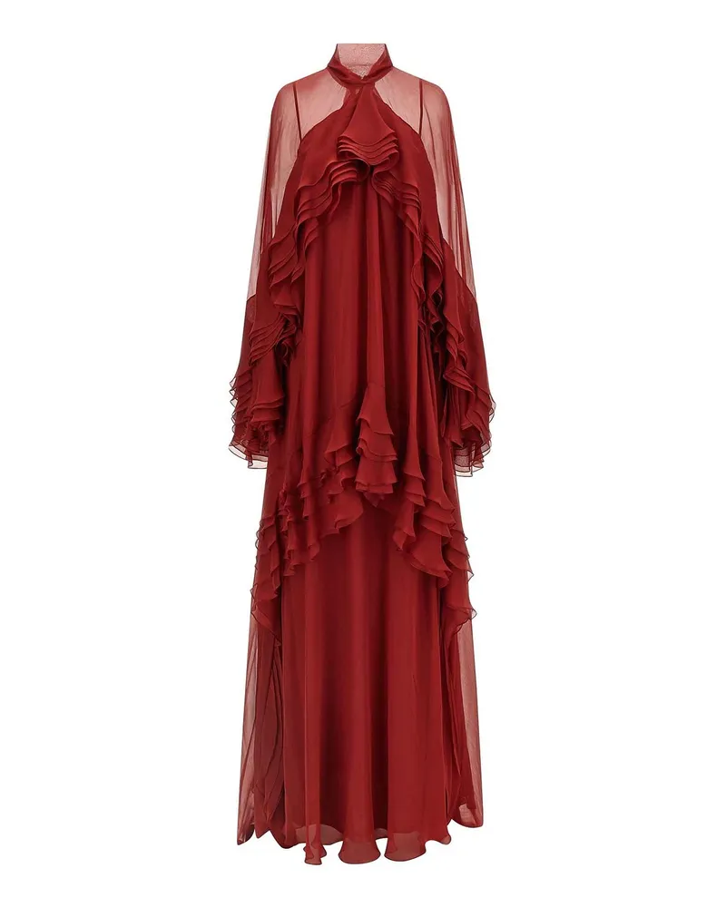 Alberta Ferretti Knielanges Kleid - Dunkelrot Dunkelrot