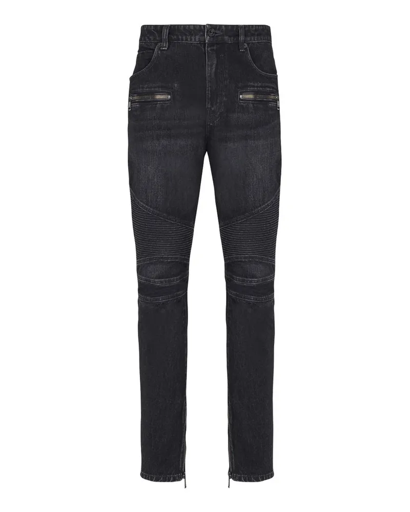 Balmain Straight Leg Jeans - Schwarz Schwarz