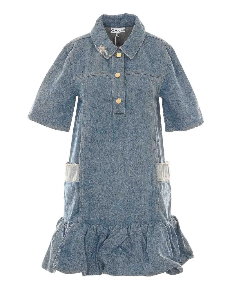 Ganni Knielanges Kleid - Blau Blau