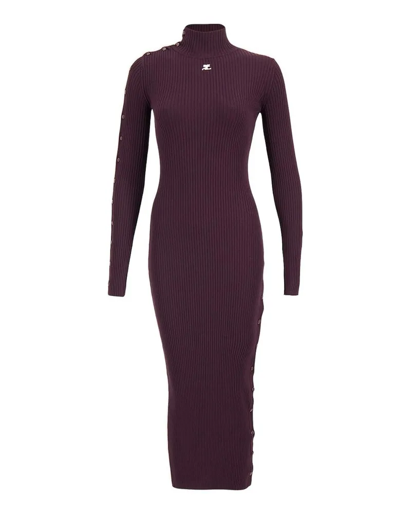 Courrèges Knielanges Kleid - Lila Lila