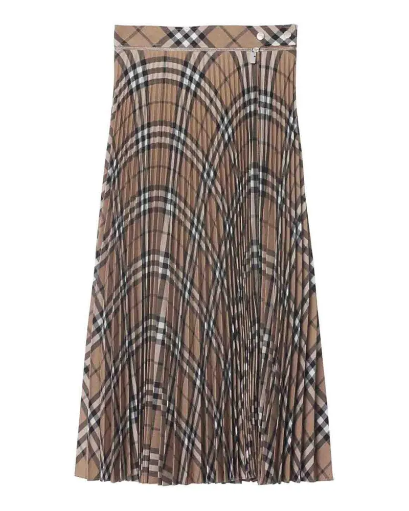Burberry Langer Rock - Schwarz Beige