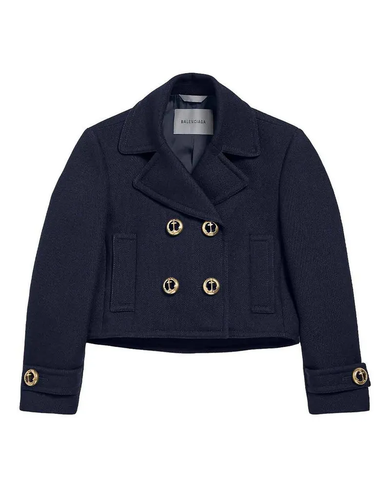 Balenciaga Kurzer Mantel - Blau Blau