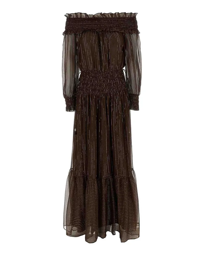 Self-Portrait Maxikleid - Braun Braun