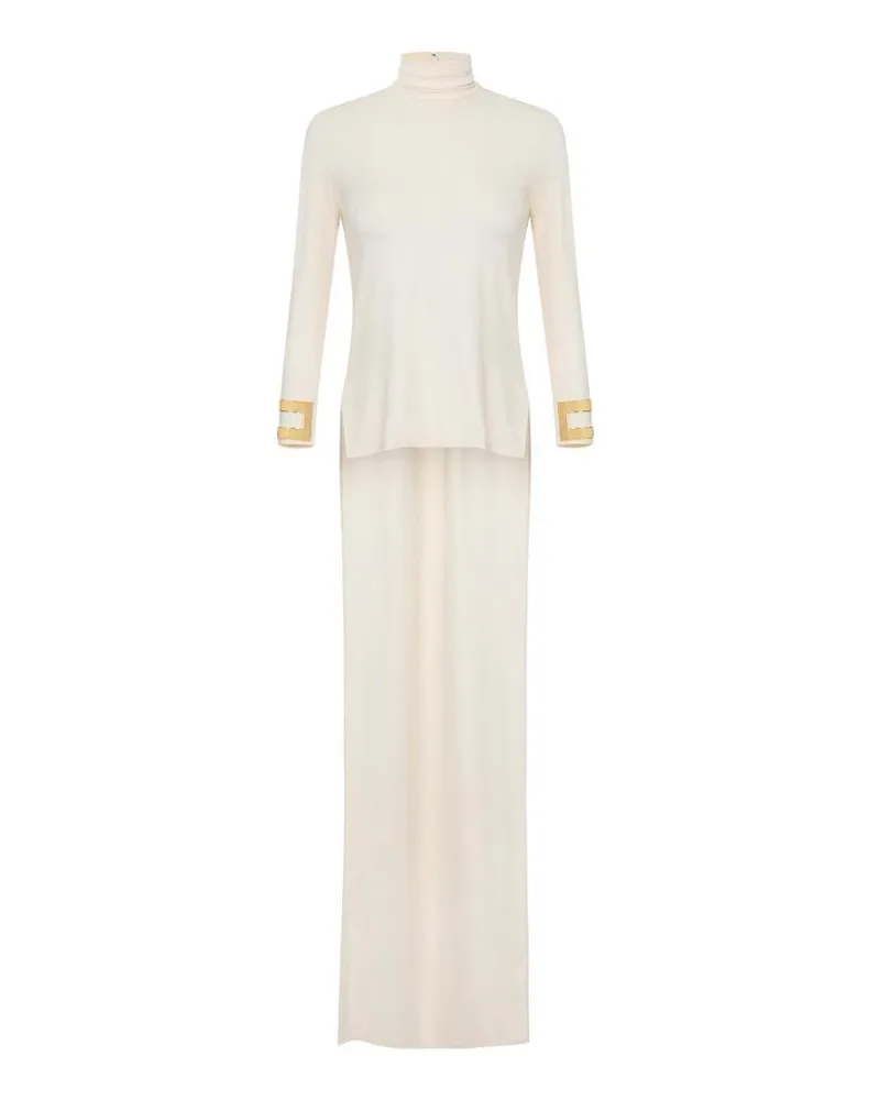 Elisabetta Franchi Rundhalspullover - Weiß Weiß