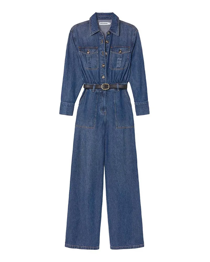 Self-Portrait Jumpsuit - Blau Blau