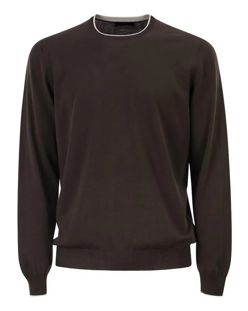 Fay Rundhalspullover - Braun Braun