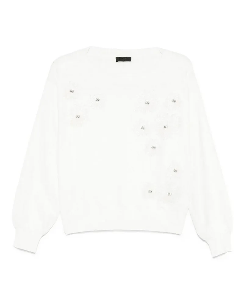 Liu Jo Rundhalspullover - Weiß Weiß