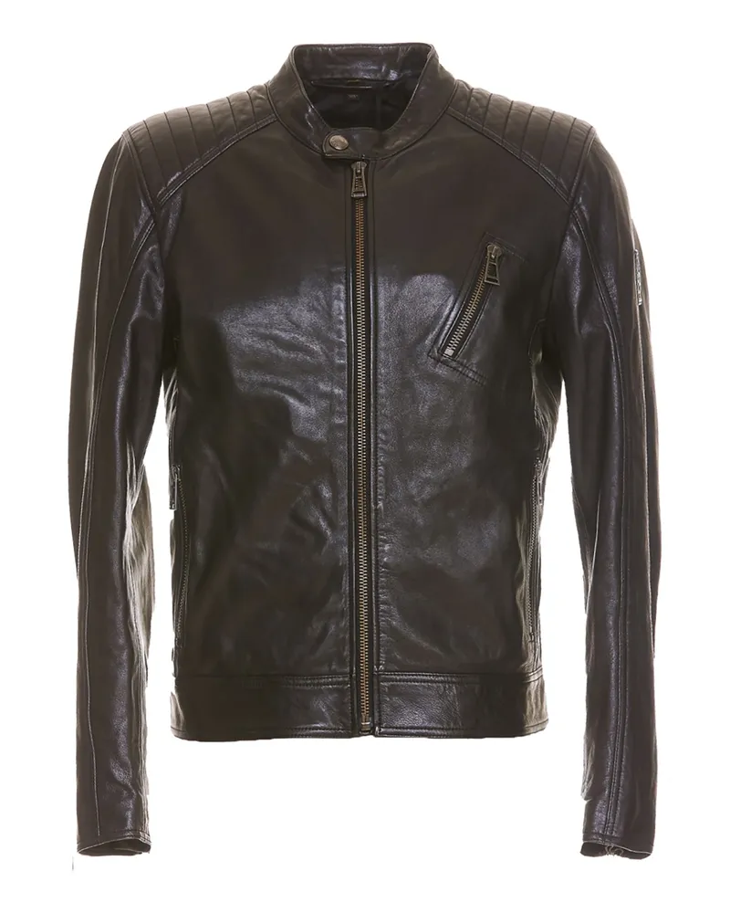 Belstaff Lederjacke - Schwarz Schwarz
