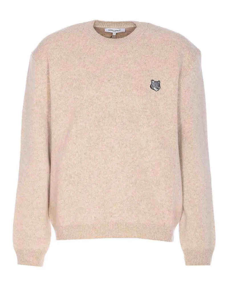 Kitsuné Rundhalspullover - Beige Beige