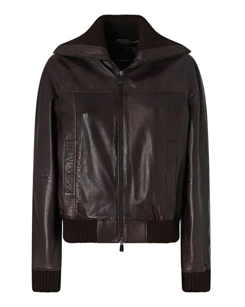 Pinko Lederjacke - Braun Braun