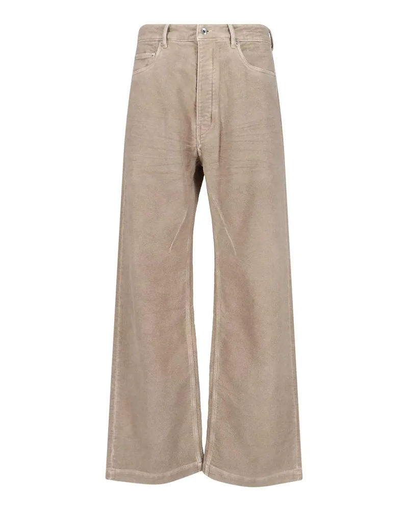 Rick Owens Straight Leg Jeans - Beige Beige