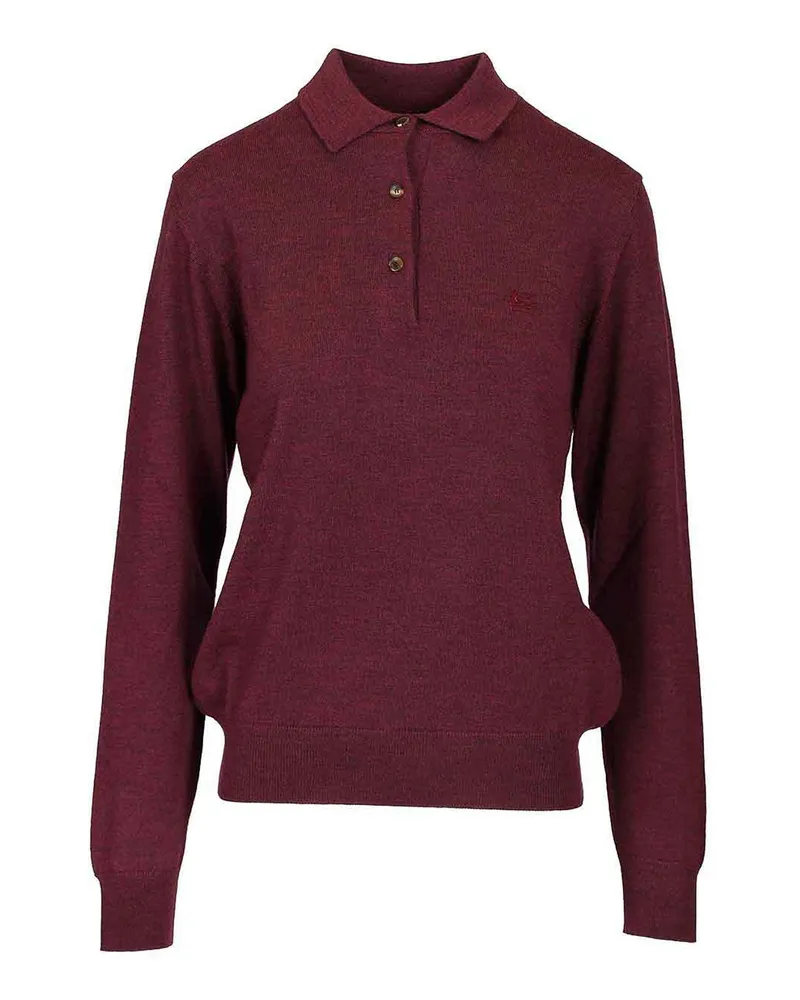 Etro Poloshirt - Dunkelrot Dunkelrot