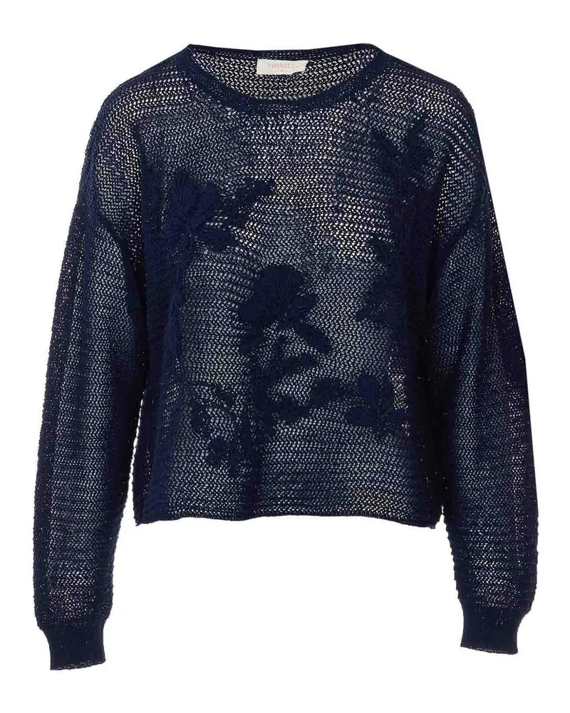Twin-Set Rundhalspullover - Blau Blau