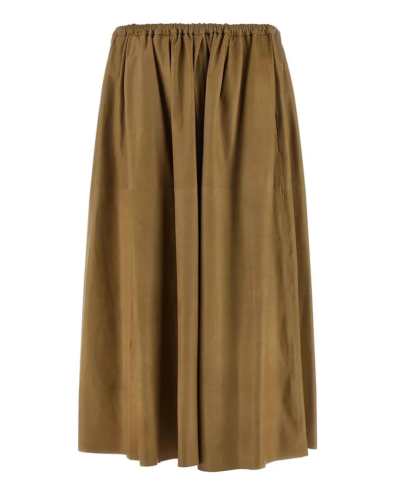 AURALEE Lederrock - Beige Beige