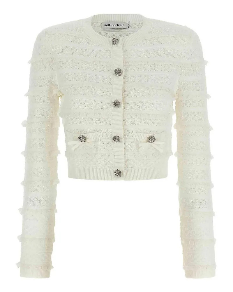 Self-Portrait Cardigan - Weiß Weiß