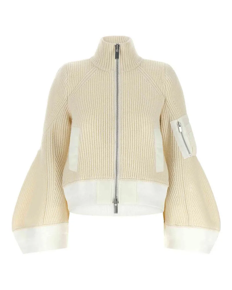 Sacai Knielanger Mantel - Weiß Weiß