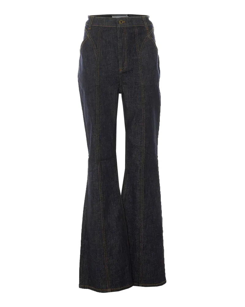 Self-Portrait Straight Leg Jeans - Blau Blau