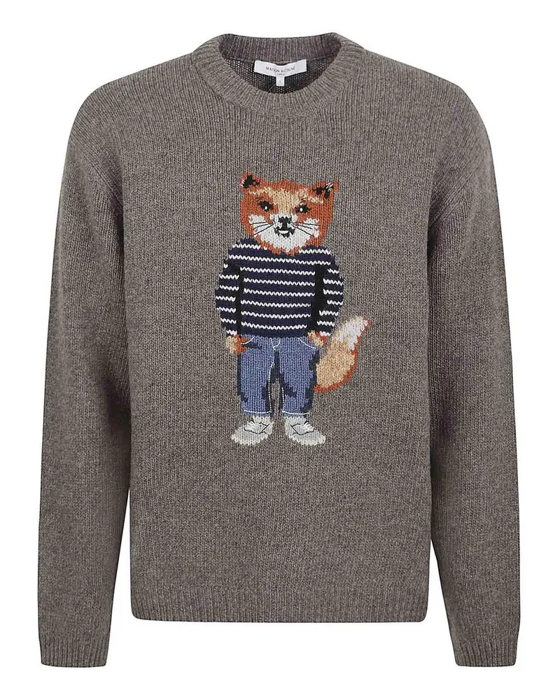 Kitsuné Rundhalspullover - Grau Grau