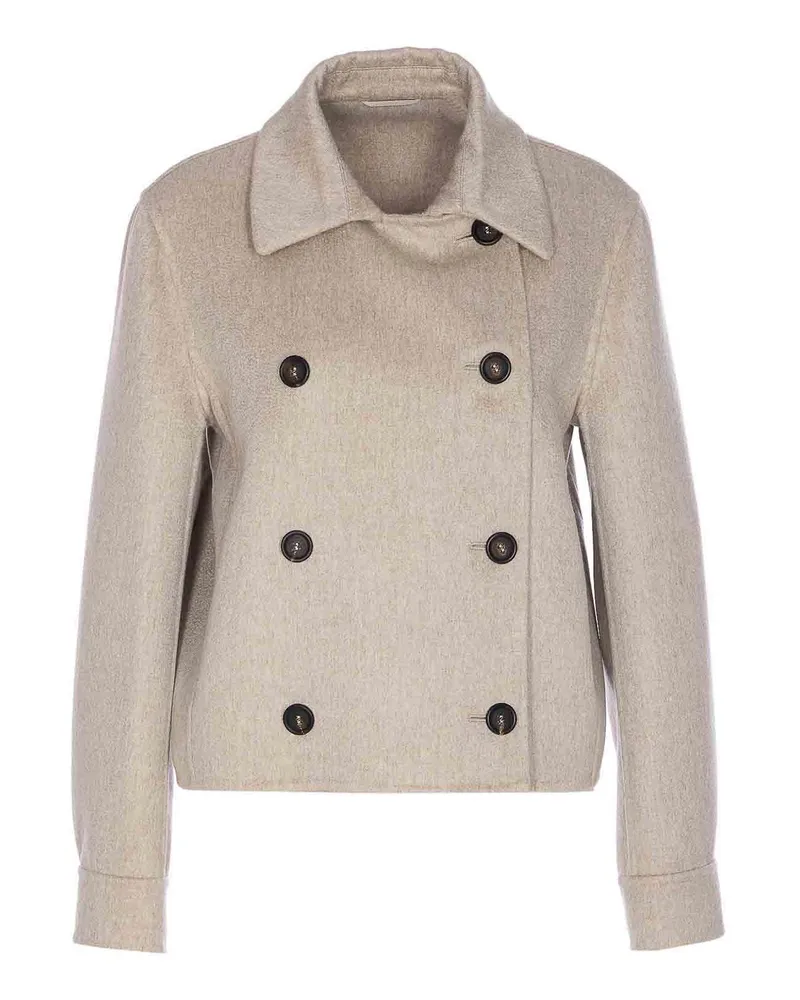 Brunello Cucinelli Kurzer Mantel - Grau Grau