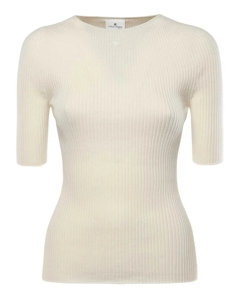 Courrèges Rundhalspullover - Weiß Weiß