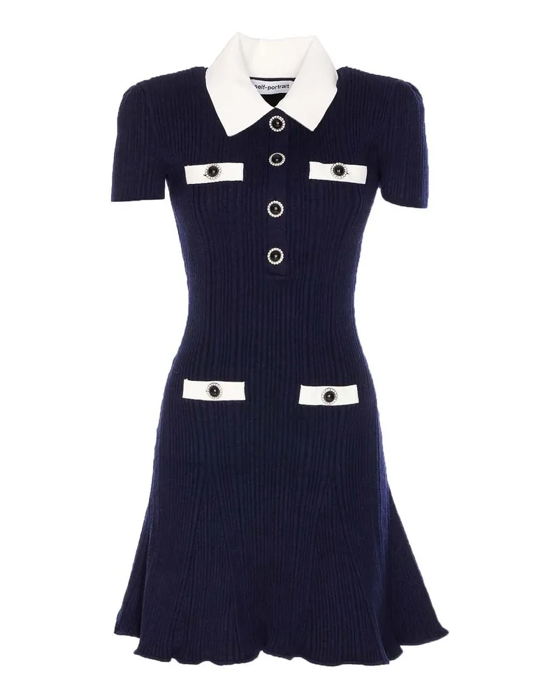 Self-Portrait Kurzes Kleid - Blau Blau