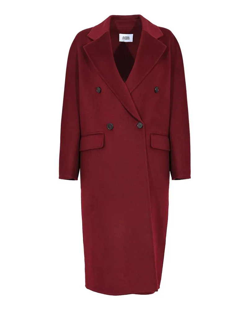 Alpha Studio Knielanger Mantel - Dunkelrot Dunkelrot