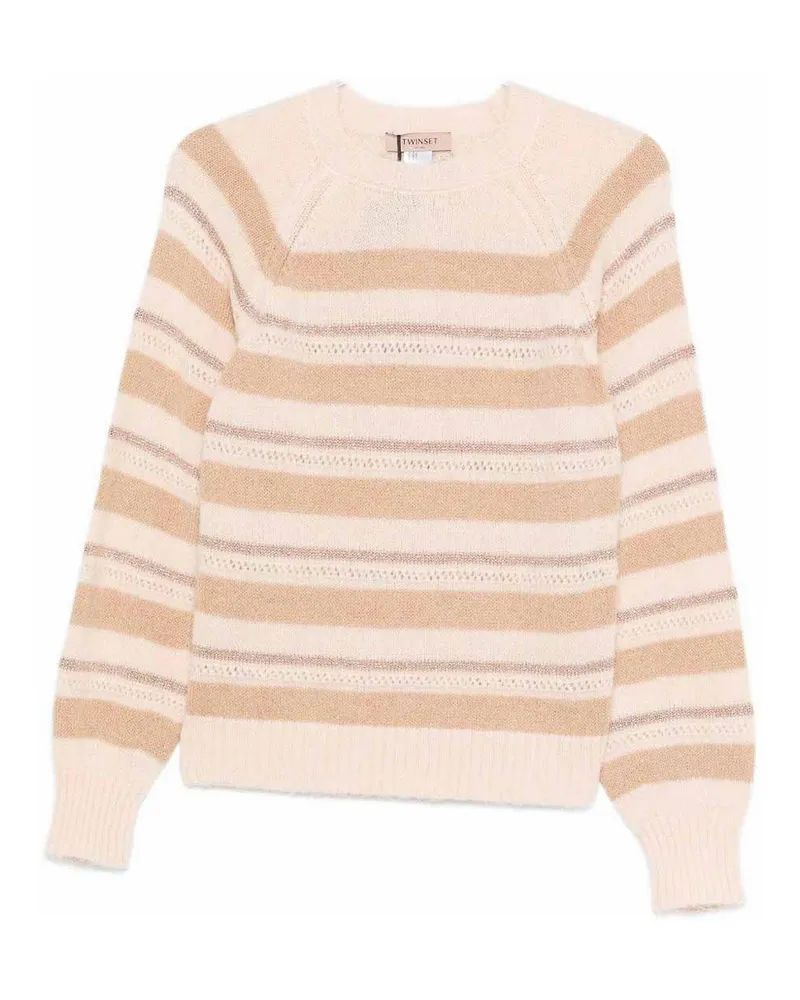 Twin-Set Rundhalspullover - Beige Beige