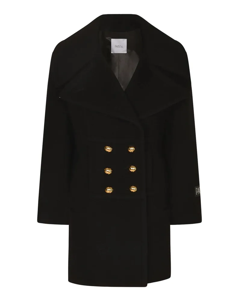 Patou Knielanger Mantel - Schwarz Schwarz