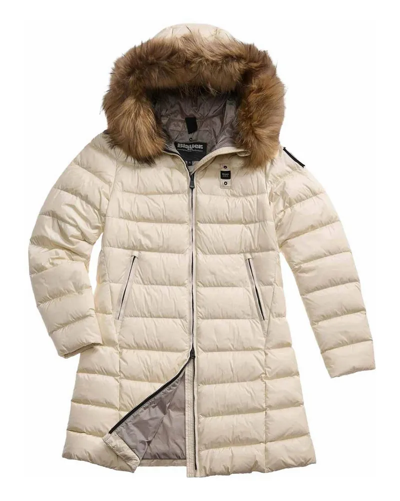 Blauer Daunenmantel - Grau Grau