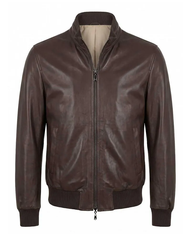 BARBA Lederjacke - Dunkelbraun Dunkelbraun