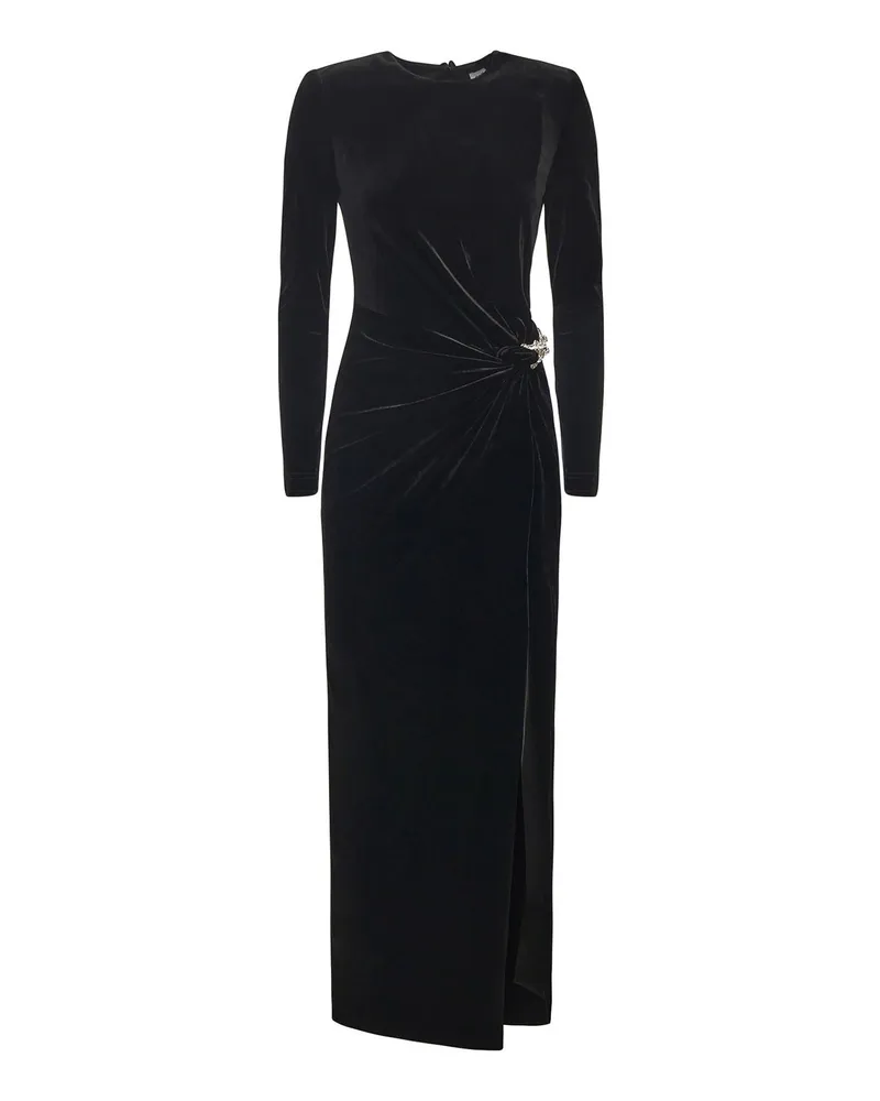 Self-Portrait Knielanges Kleid - Schwarz Schwarz