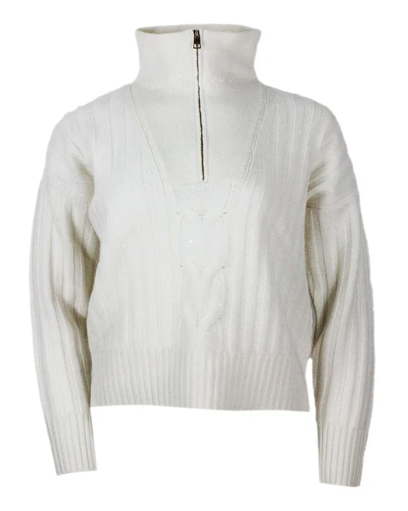 Lorena Antoniazzi Rundhalspullover - Weiß Weiß