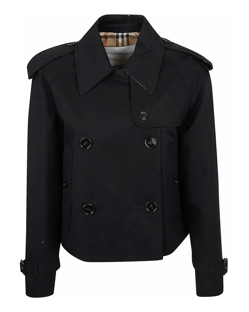 Burberry Kurzer Mantel - Schwarz Schwarz