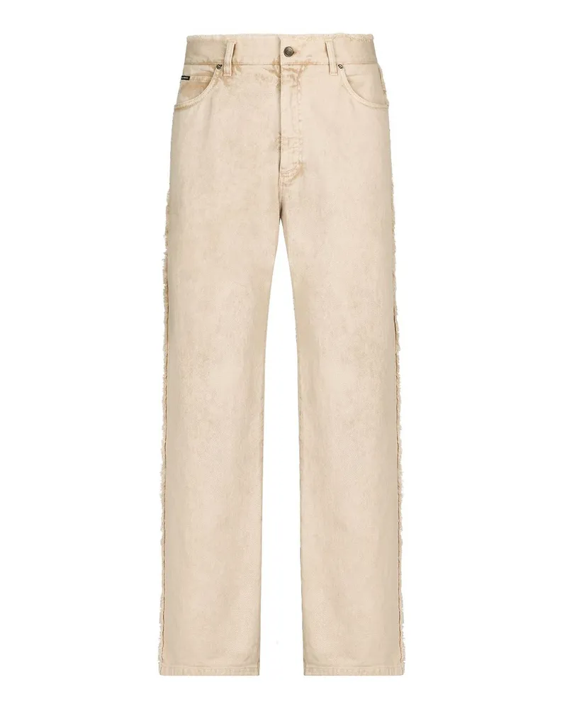 Dolce & Gabbana Straight Leg Jeans - Beige Beige