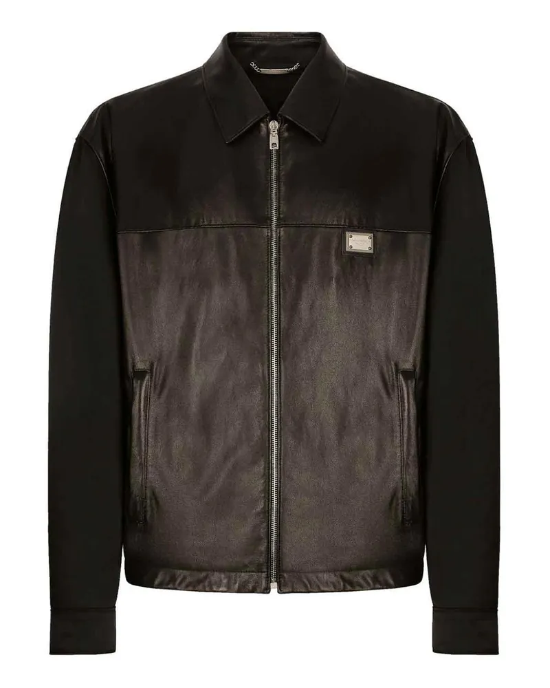 Dolce & Gabbana Lederjacke - Schwarz Schwarz
