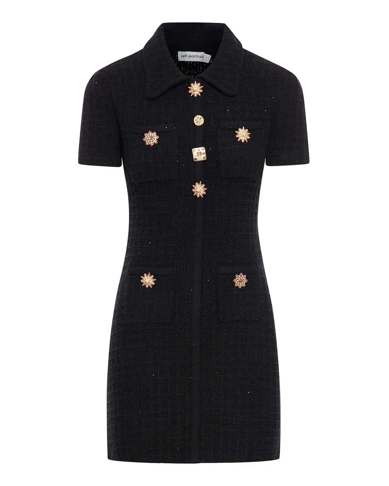 Self-Portrait Kurzes Kleid - Schwarz Schwarz