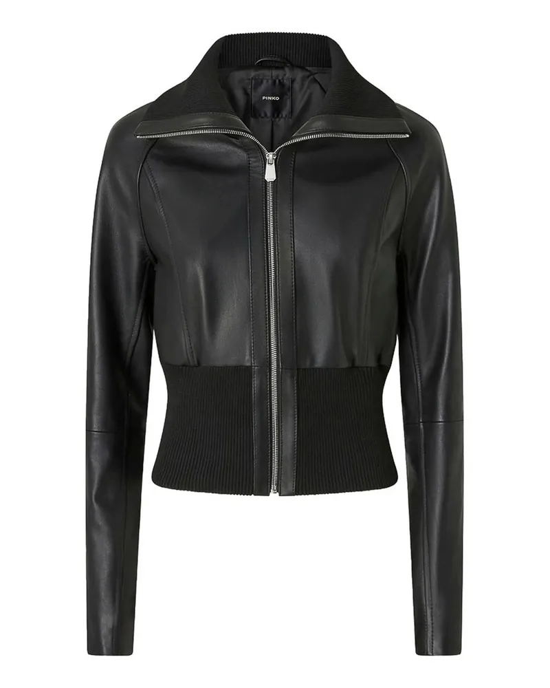 Pinko Lederjacke - Schwarz Schwarz