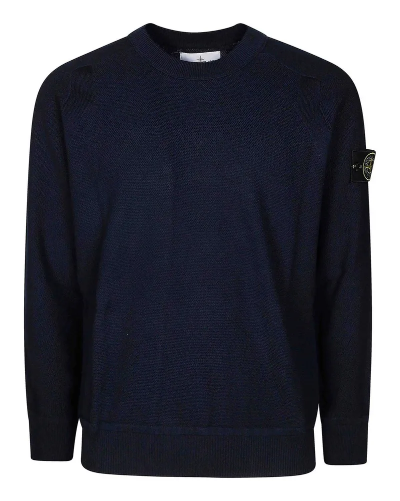Stone Island Rundhalspullover - Blau Blau