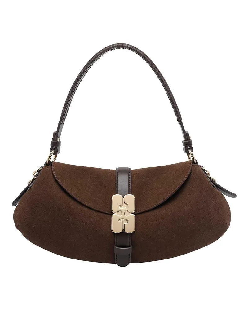 Ganni Schultertasche - Braun Braun