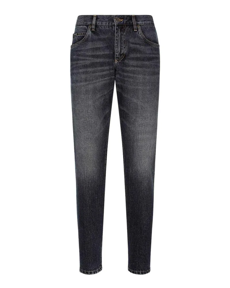 Dolce & Gabbana Straight Leg Jeans - Schwarz Schwarz