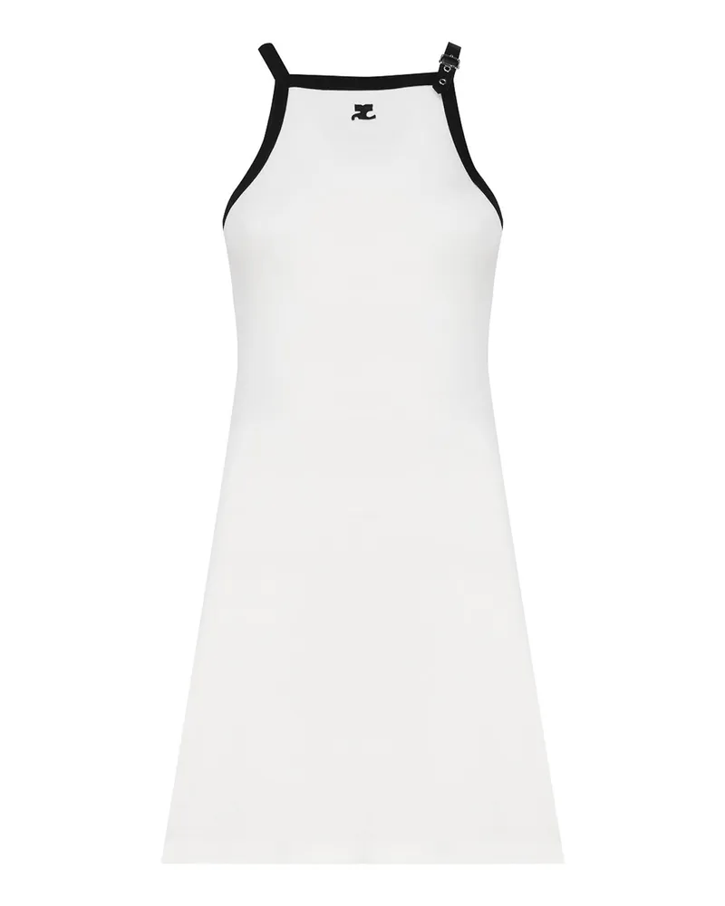 Courrèges Knielanges Kleid - Weiß Weiß