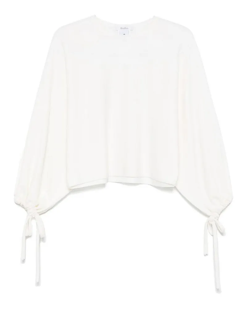 Max Mara Rundhalspullover - Weiß Weiß