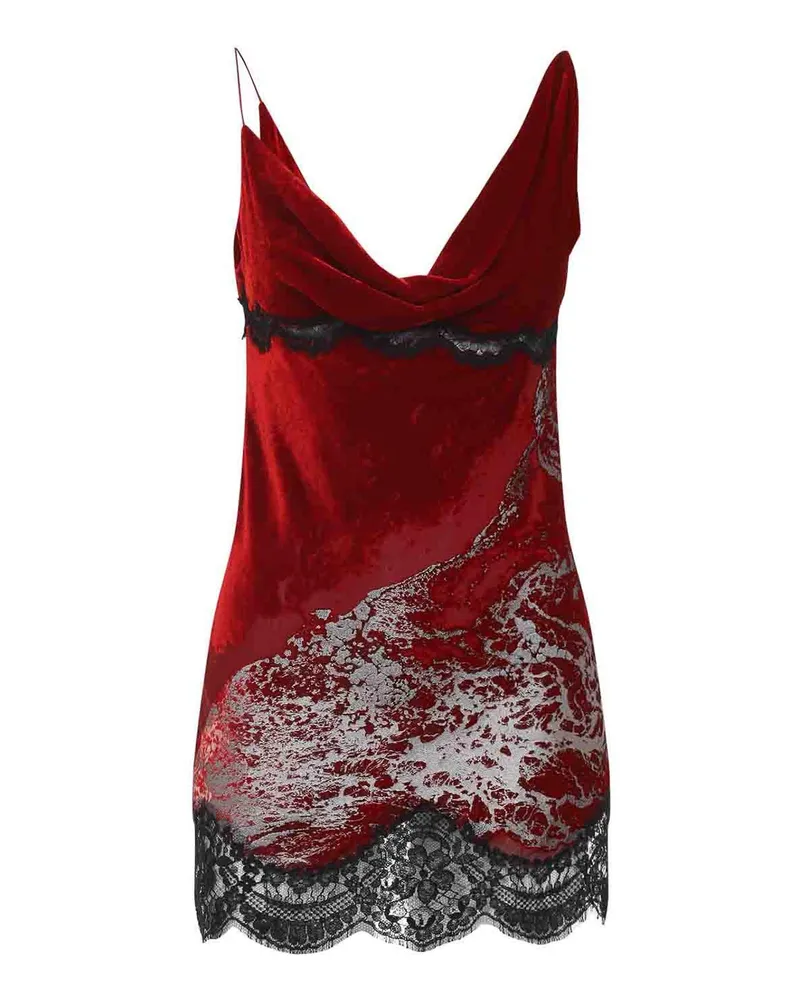 Roberto Cavalli Kurzes Kleid - Dunkelrot Dunkelrot