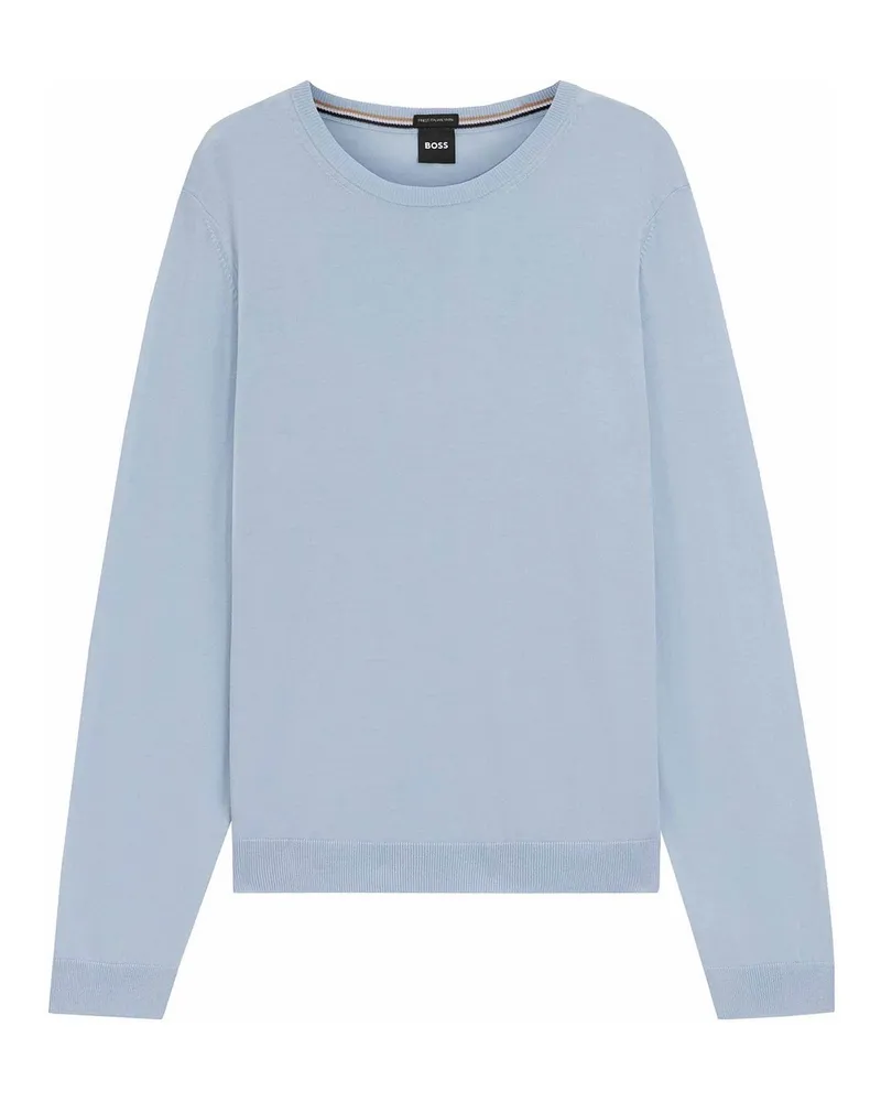 HUGO BOSS Rundhalspullover - Blau Blau