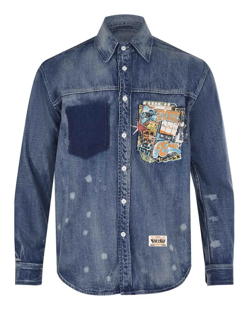 Evisu Hemd - Jeansblau Jeansblau