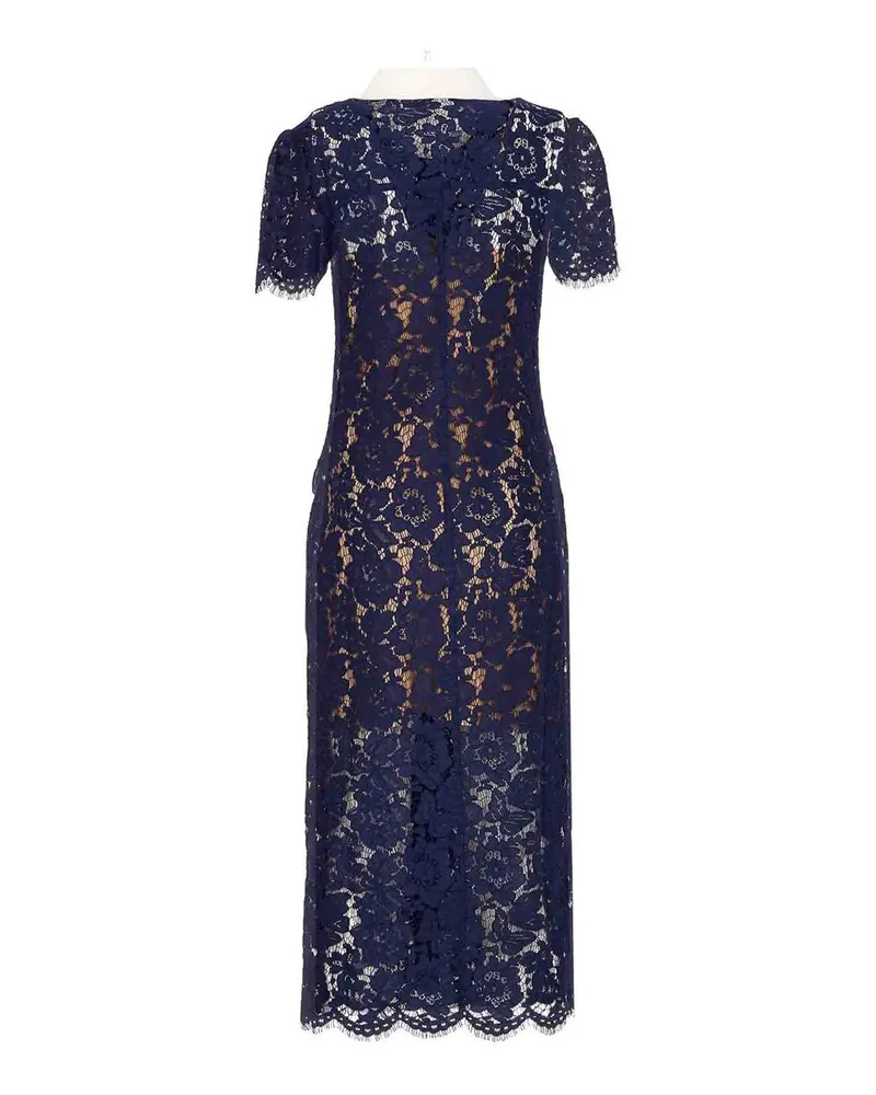Self-Portrait Knielanges Kleid - Blau Blau