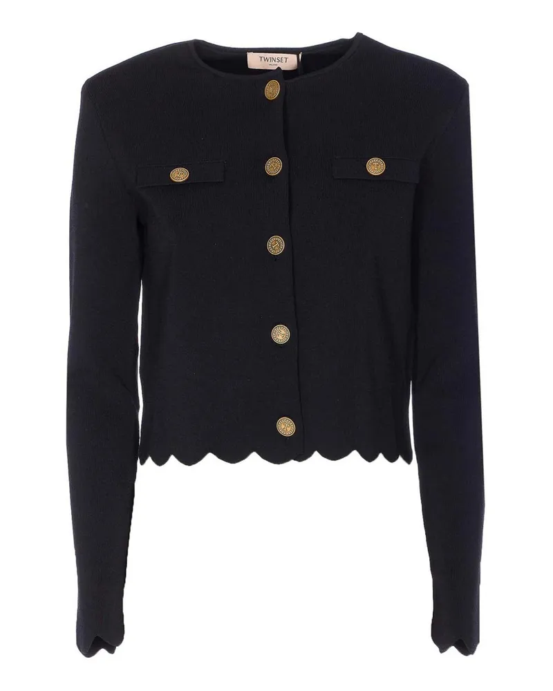 Twin-Set Rundhalspullover - Schwarz Schwarz