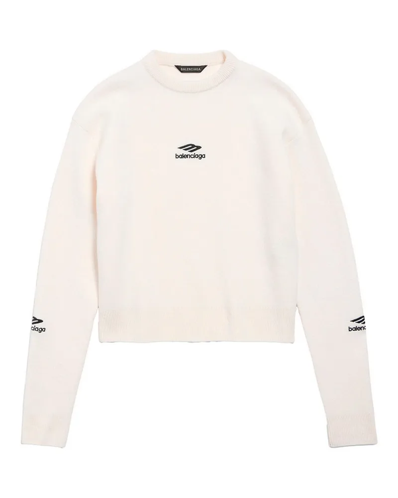 Balenciaga Rundhalspullover - Weiß Weiß